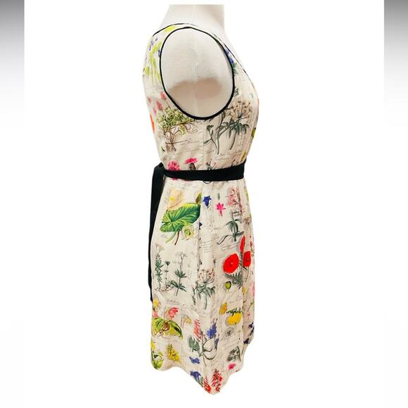 Anthropologie Moulinette Soeurs Tuileries Botanical Floral  Silk Dress Size 8 - Picture 5 of 8